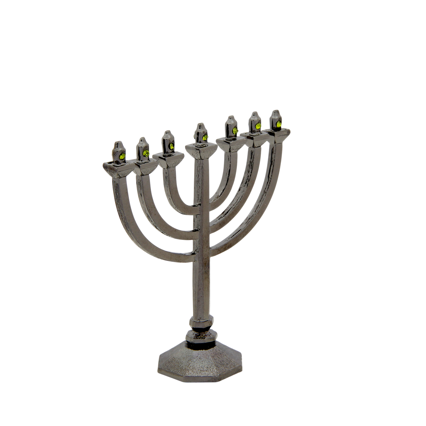 Crystal Mini-Menorah - Anthracite - Olivine