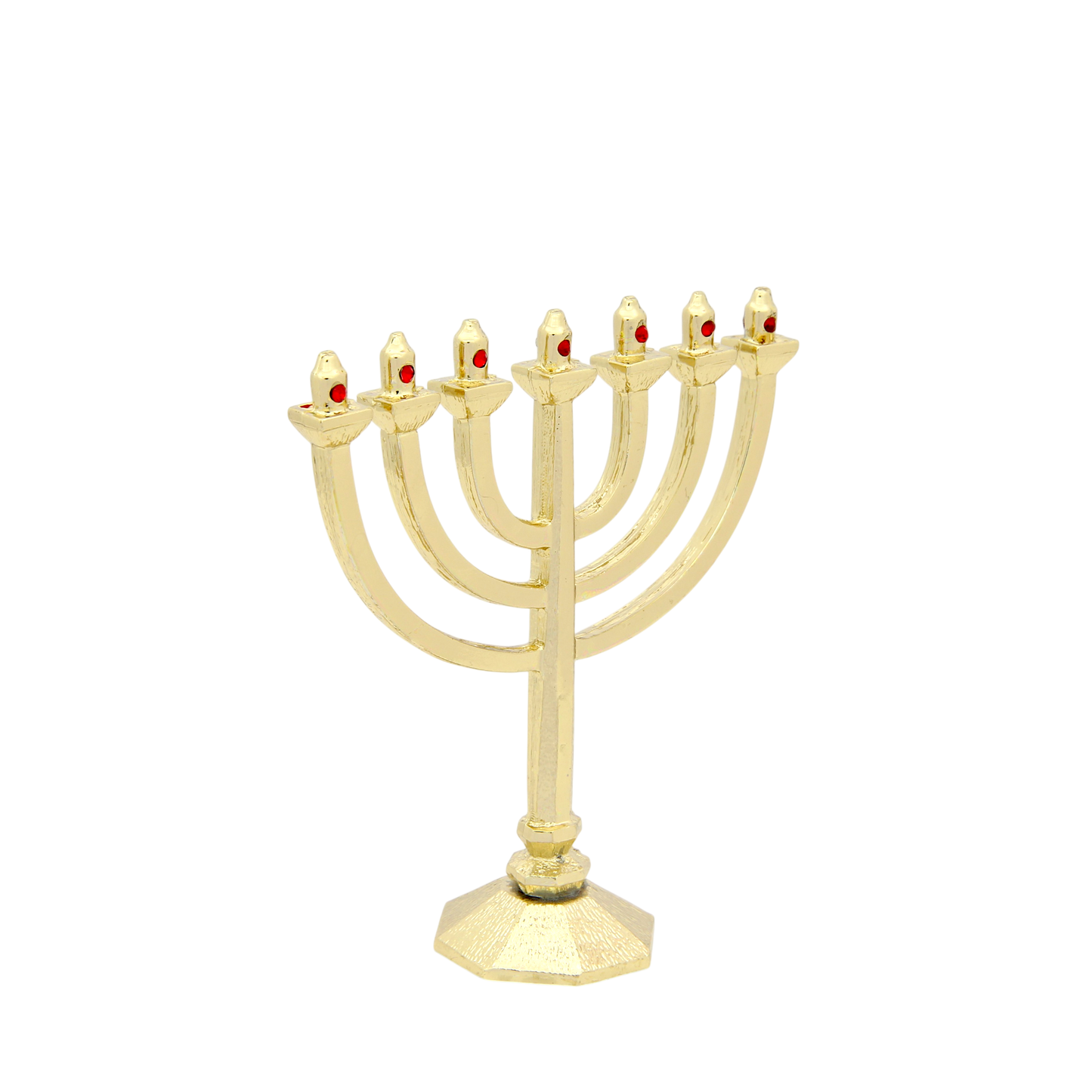 Crystal Mini-Menorah - Gold plated - Light Siam