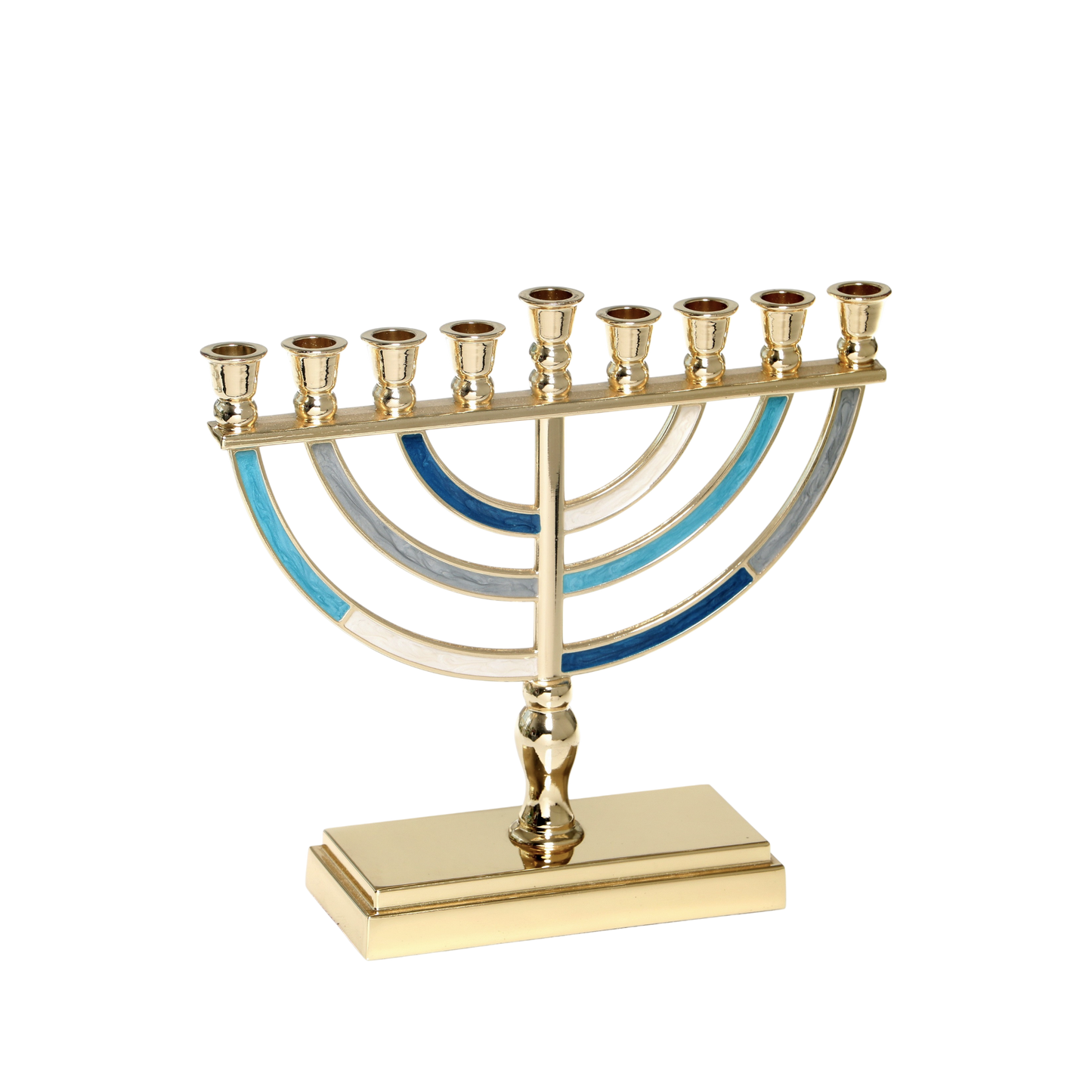 Chanukiah Menorah Golden Colour - Blue Tones