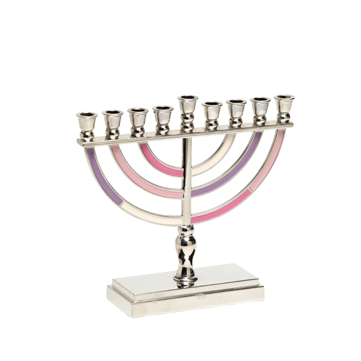 Chanukiah Menorah Silver Colour - Pink - Purple