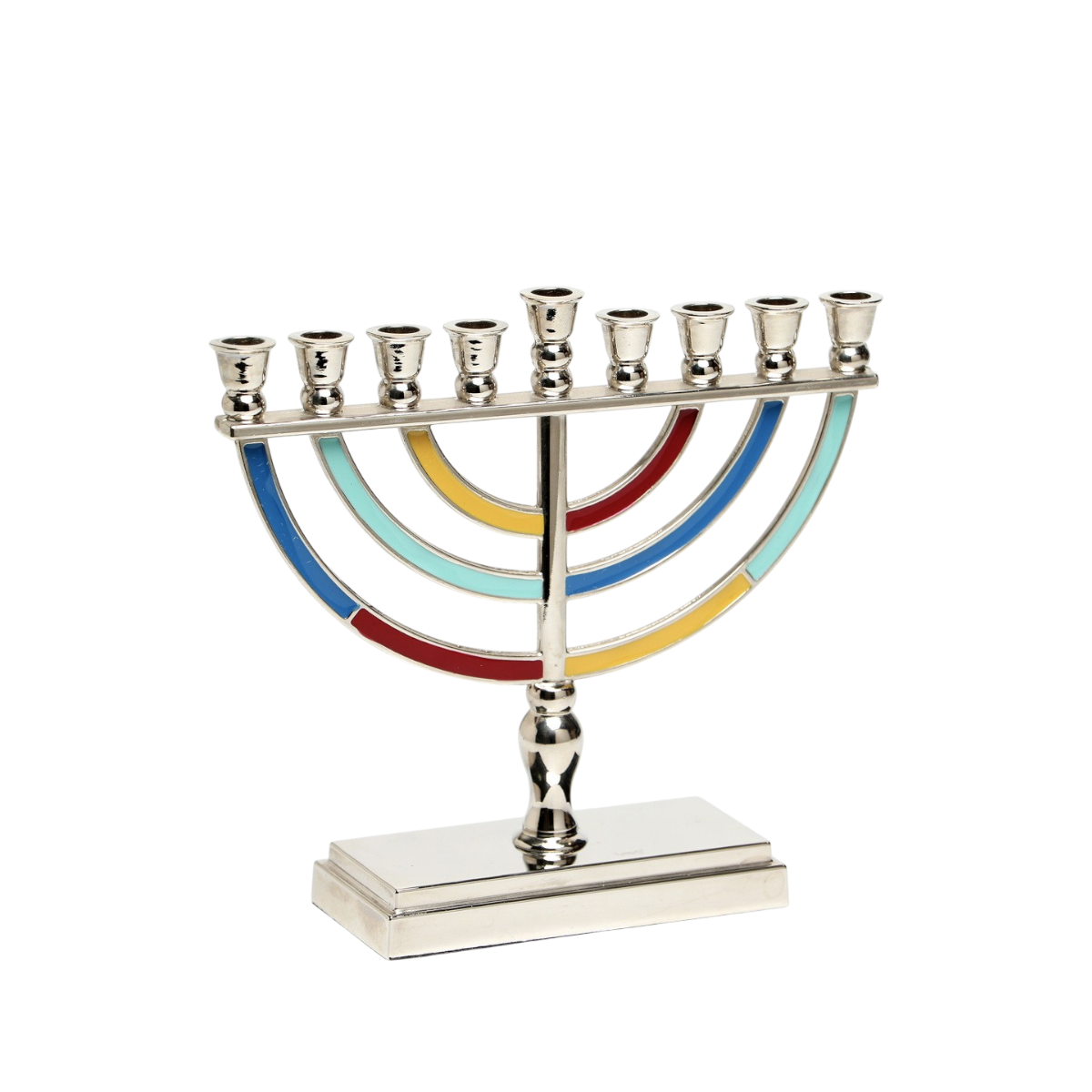 Chanukiah Menorah Silver Colour - Colourful