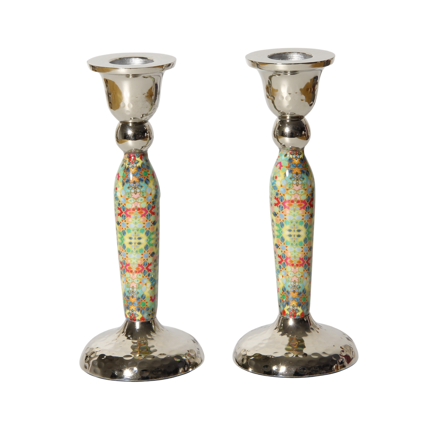 Tall candlesticks - Multicoloured Squares