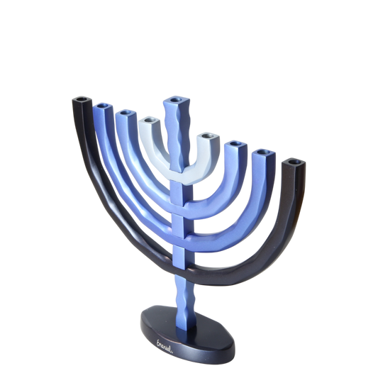 Chanukový svícen Emanuel - modrý