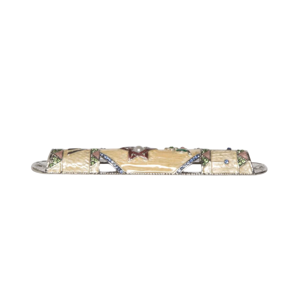Glazed Mezuzah with Star of David and Shin