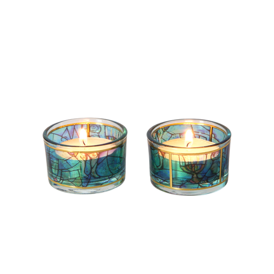 Shabbat Candlestick Marc Chagall - Blue