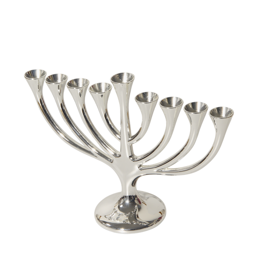 Chanukiah Menorah "Tree" - Nickel colour