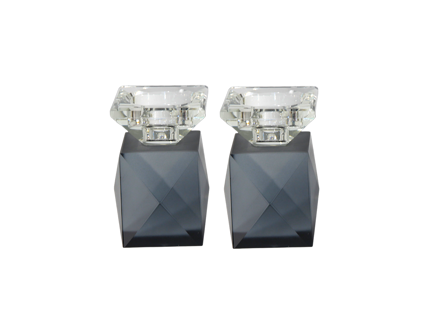 Crystal Shabbat Candlestick - Dark