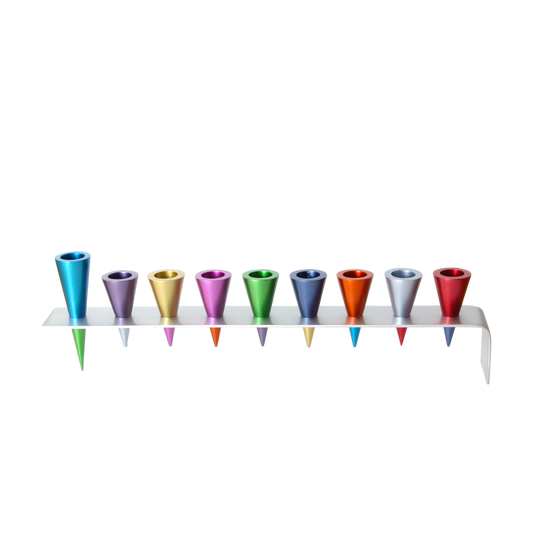 Chanukový svícen Emanuel - barevné kužele