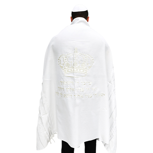 Tallit Mofet Size 50 - Silver Stripes