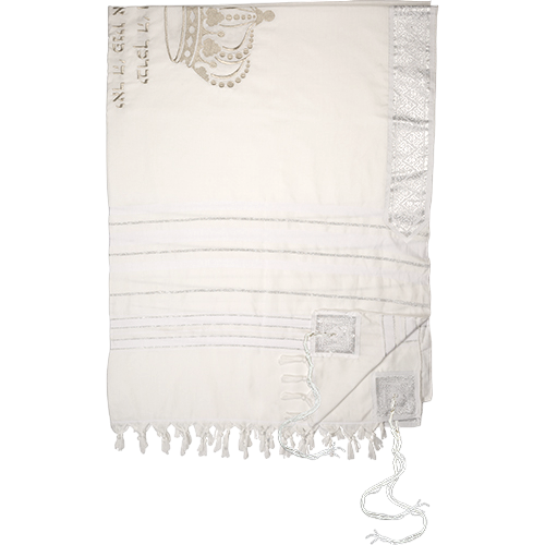 Tallit Mofet Size 70 - Silver Stripes