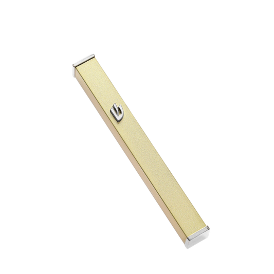 Kovová Mezuza - zlatá s Shin