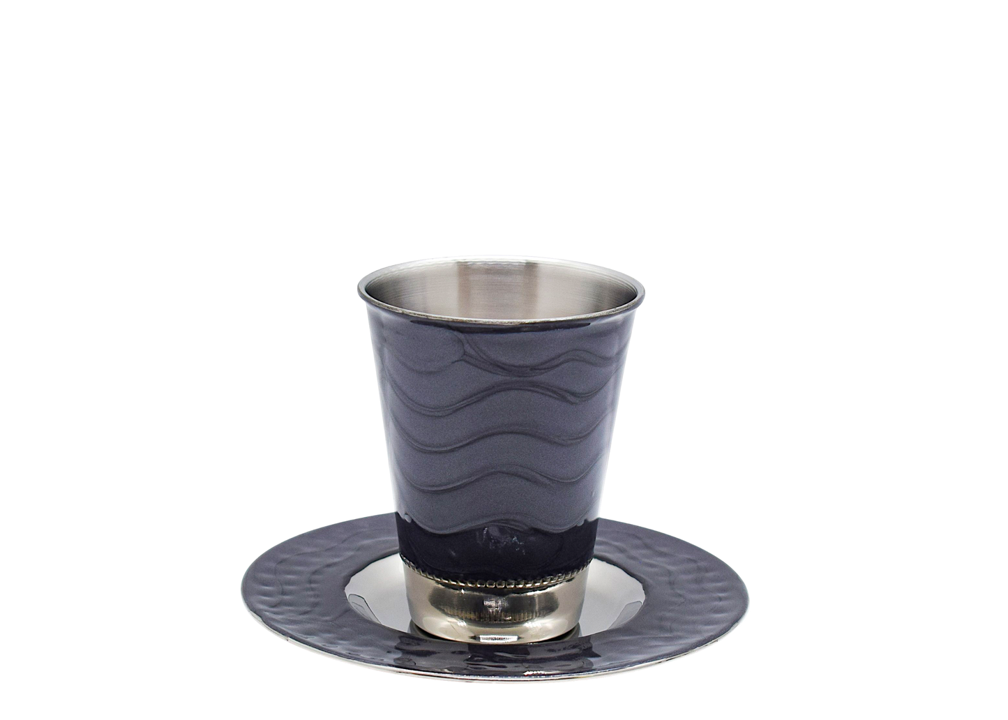 Kiddush Cup - Dark Grey Waves