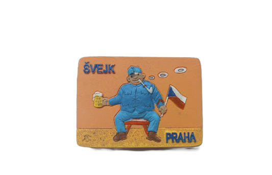 Ceramic Magnet "Švejk" - Orange