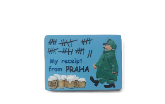 Ceramic Magnet "Švejk and Beer" - Blue
