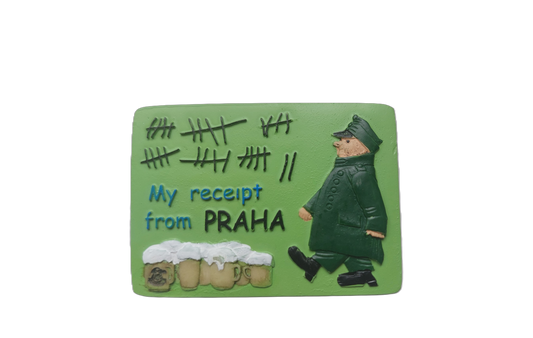 Ceramic Magnet "Švejk and Beer" - Green