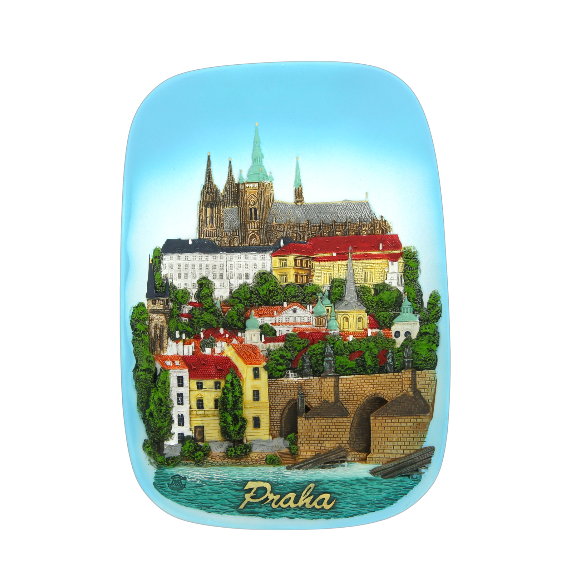 Ceramic tile with Prague Castle and Charles Bridge design – Prague Judaica. - Daily - Prague Judaica