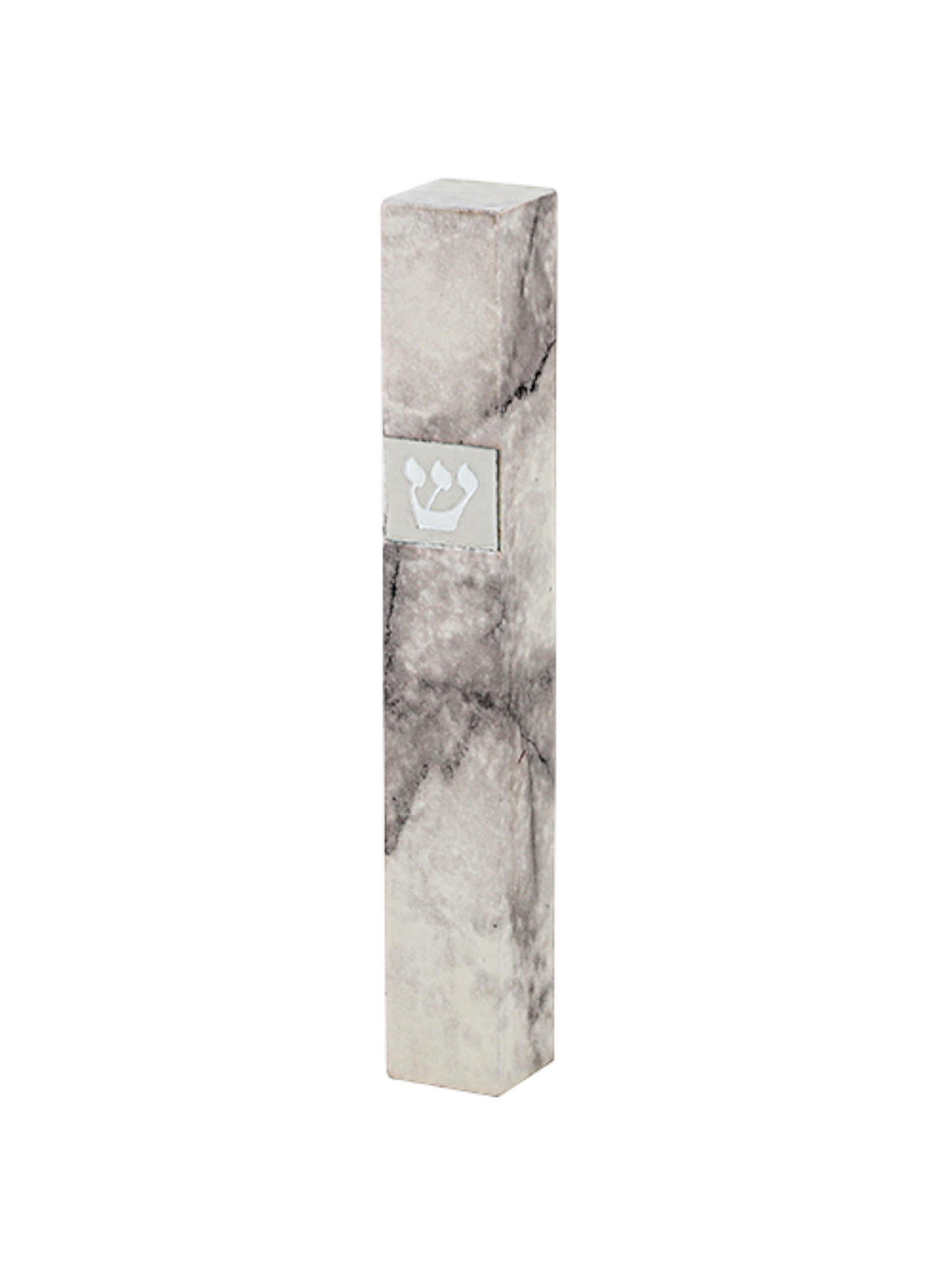 Plastic Mezuzah - Grey Marble
