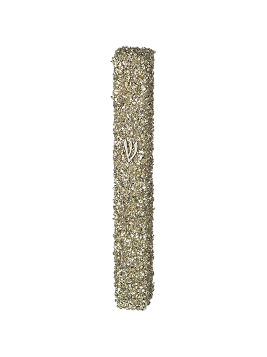 Glass Mezuzah - Grey coloured Stones