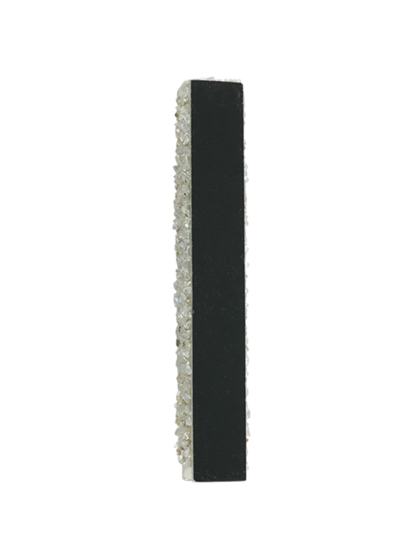 Glass Mezuzah - White and Grey Stones