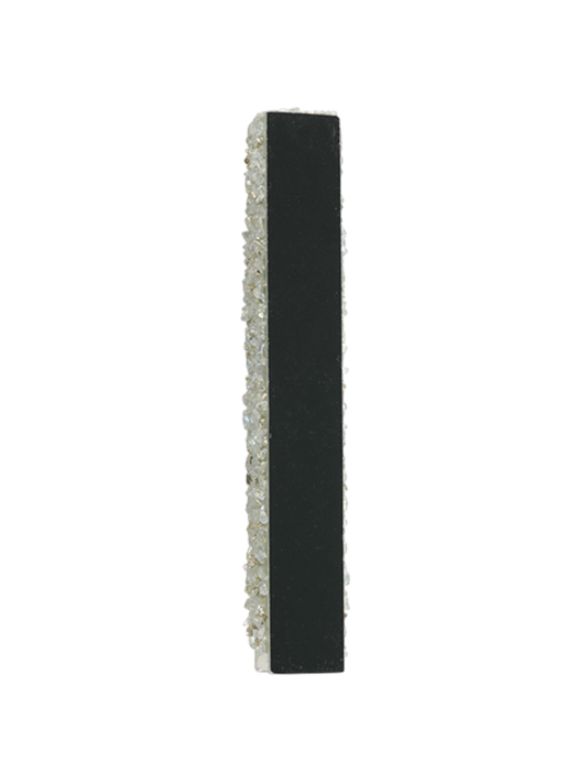 Glass Mezuzah - White and Grey Stones