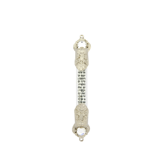 Crystal Mezuzah - Silver plated - Crystal