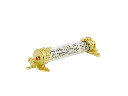 Crystal Mezuzah Gold plated with Light Siam