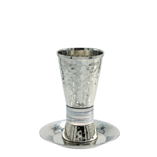 Kidušový pohár Emanuel - široké stříbrné prsteny