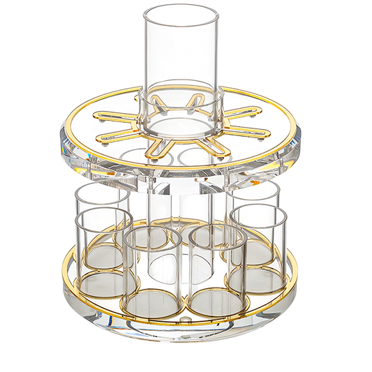 Luxury Wine Divider with Gold Trim + 8 Cups