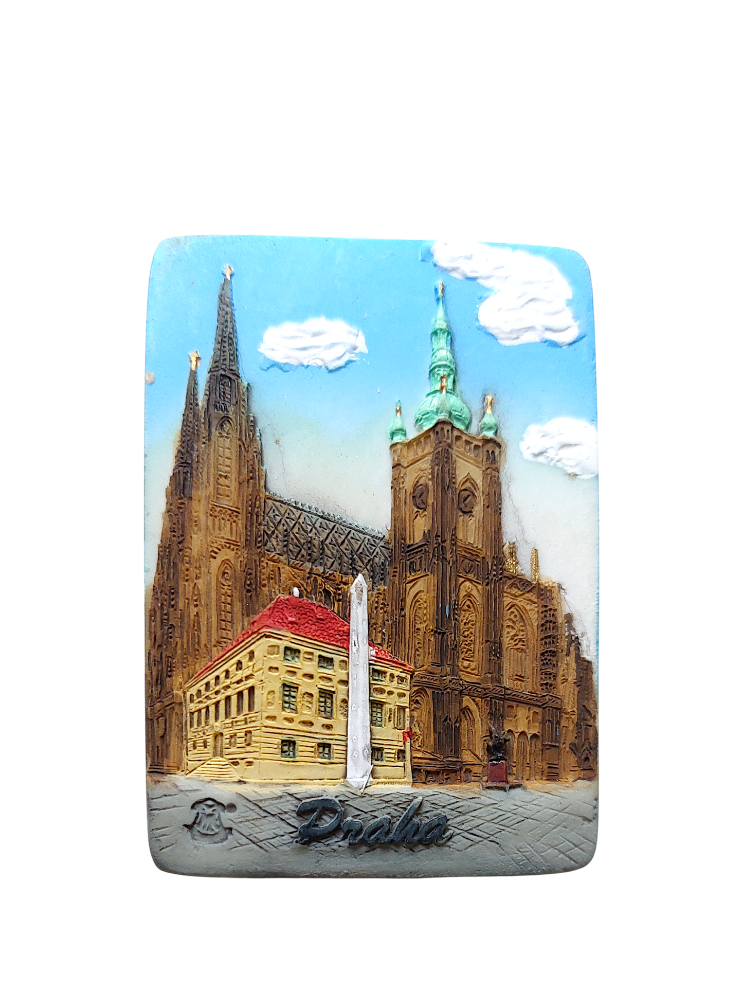 Ceramic magnet with St. Vitus Cathedral design – Prague Judaica. - Default Title - Prague Judaica
