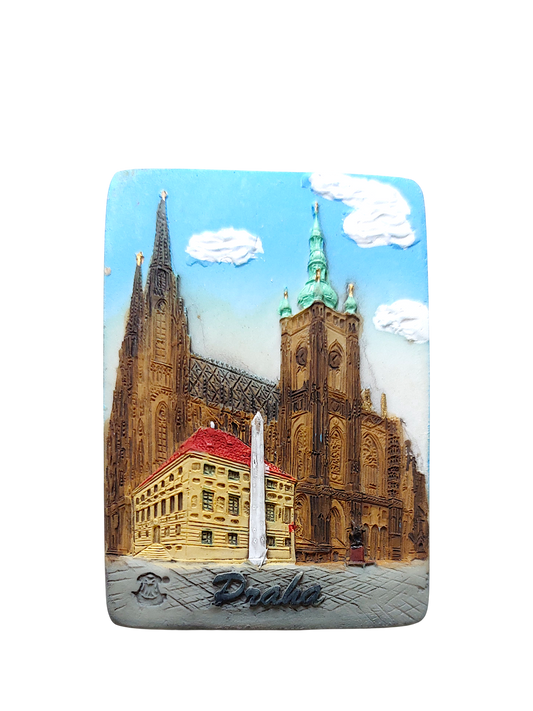 Ceramic magnet with St. Vitus Cathedral design – Prague Judaica. - Default Title - Prague Judaica