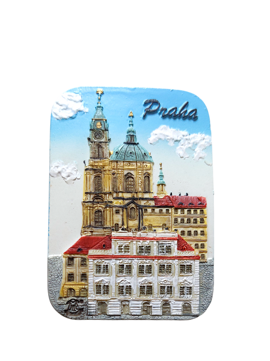 Ceramic magnet with Church of Saint Nicholas design – Prague Judaica. - Default Title - Prague Judaica
