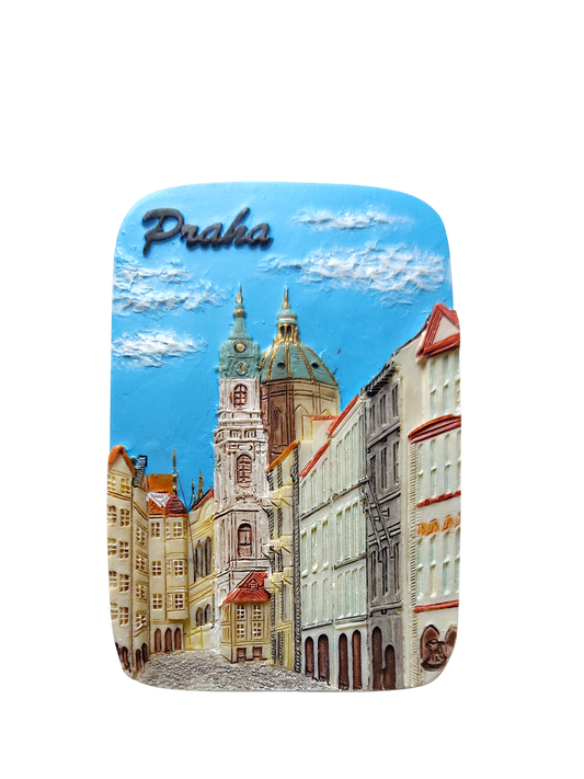 Ceramic magnet featuring Mostecká Street view – Prague Judaica. - Default Title - Prague Judaica