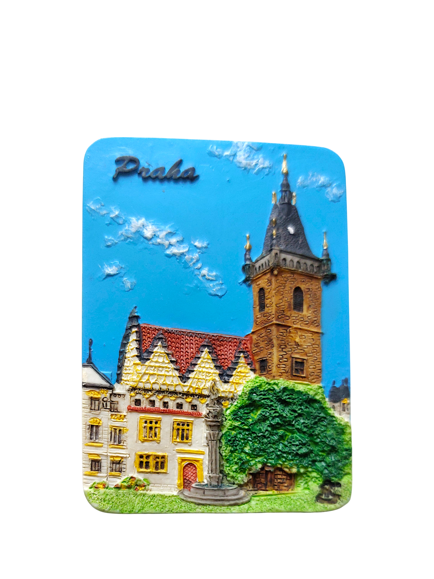 Ceramic magnet with New Town Hall design in vibrant colors – Prague Judaica. - Default Title - Prague Judaica