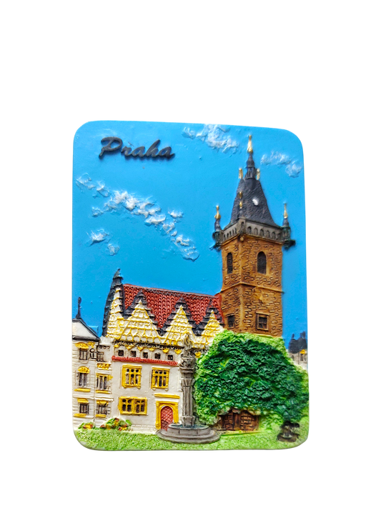 Ceramic magnet with New Town Hall design in vibrant colors – Prague Judaica. - Default Title - Prague Judaica