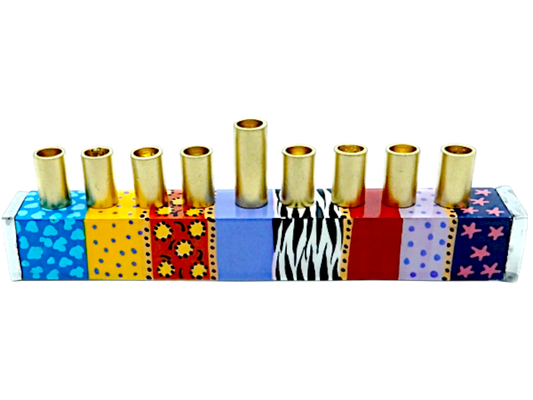 Chanukiah Menorah - Cheerful Multicoloured