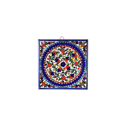 Armenian ceramic hanging Tile - Flowers / small