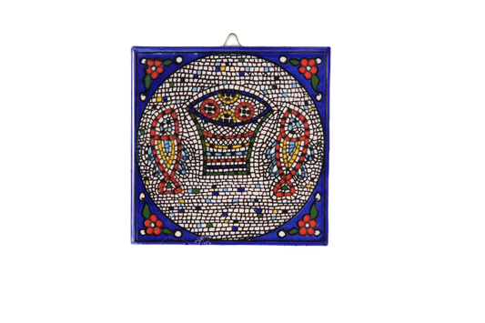 Armenian ceramic hanging Tile - Tabgha mosaic / small