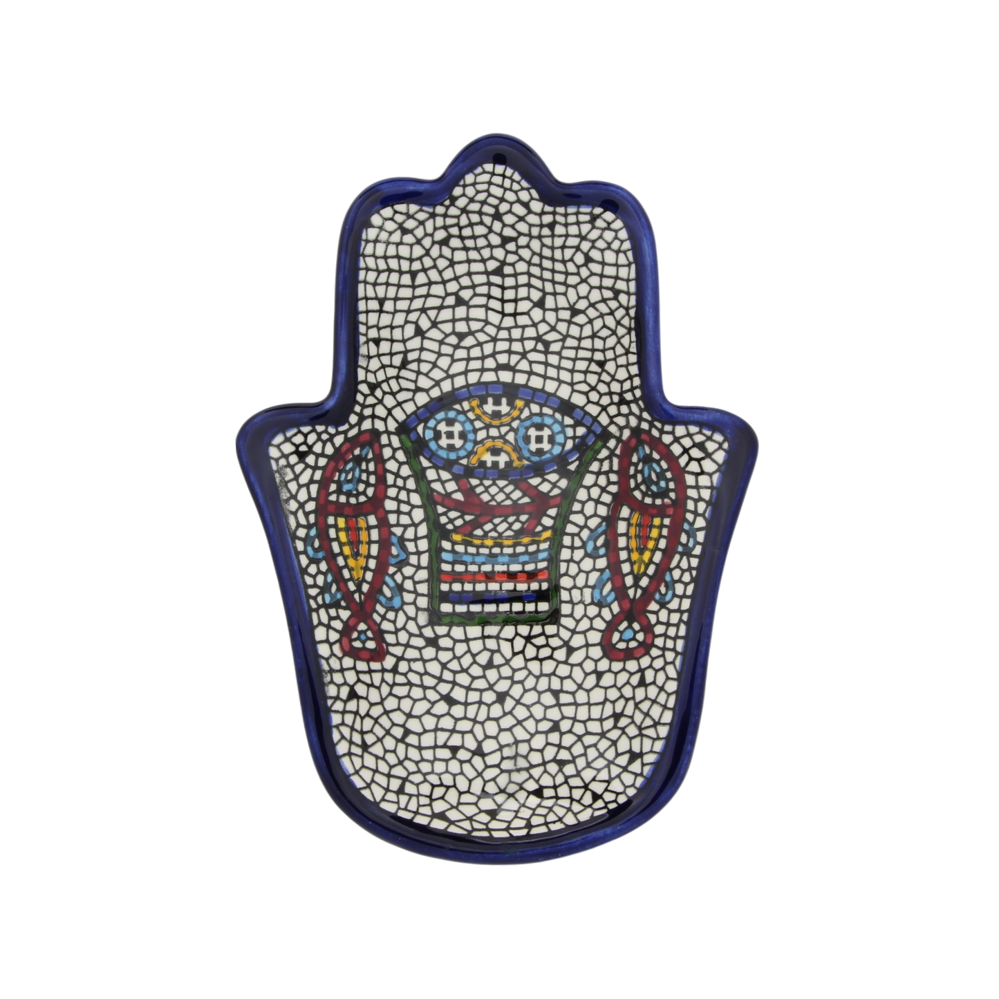 Armenian ceramic Hamsa bowl - Tabgha mosaic