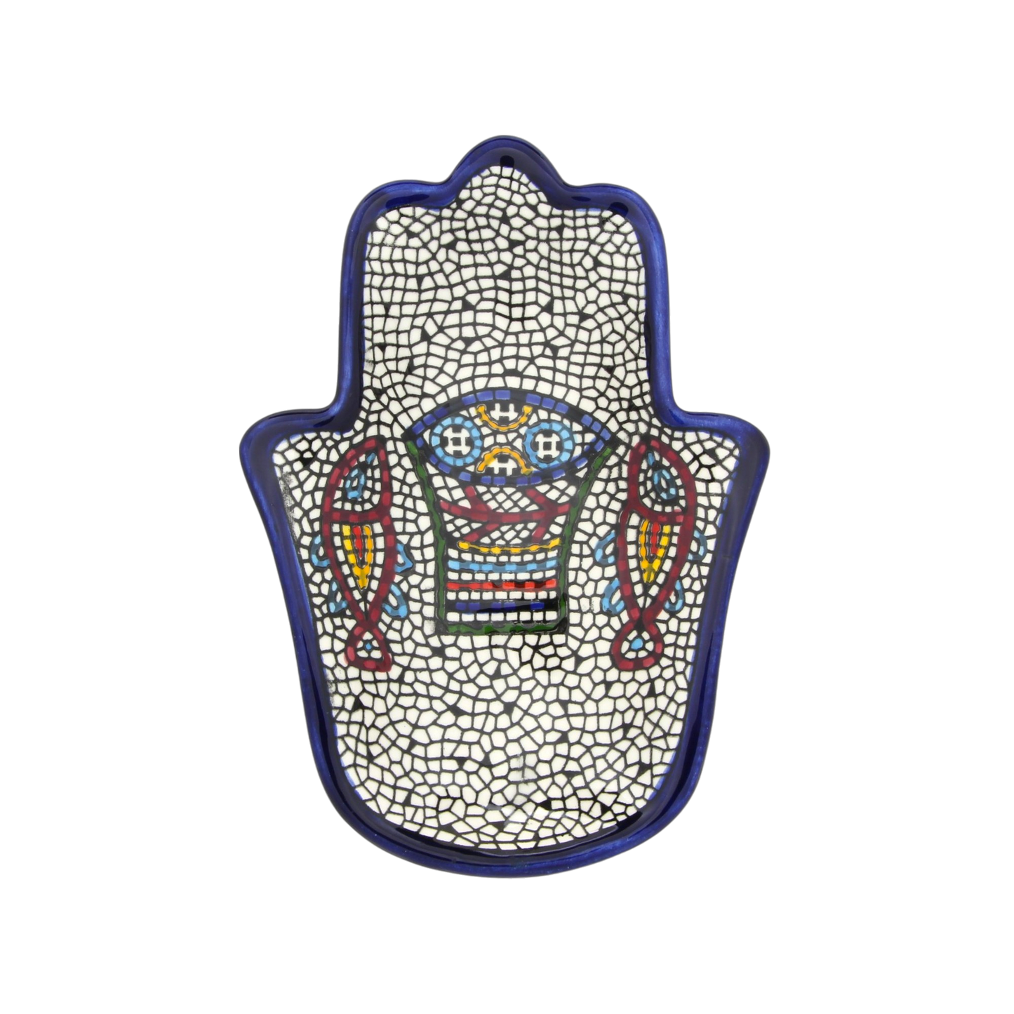 Armenian ceramic Hamsa bowl - Tabgha mosaic