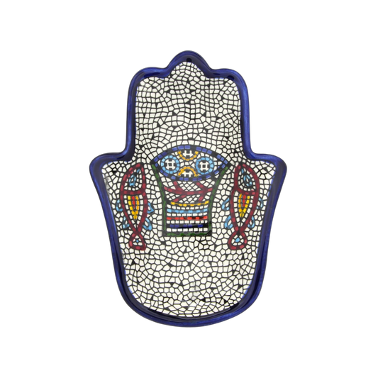 Armenian ceramic Hamsa bowl - Tabgha mosaic