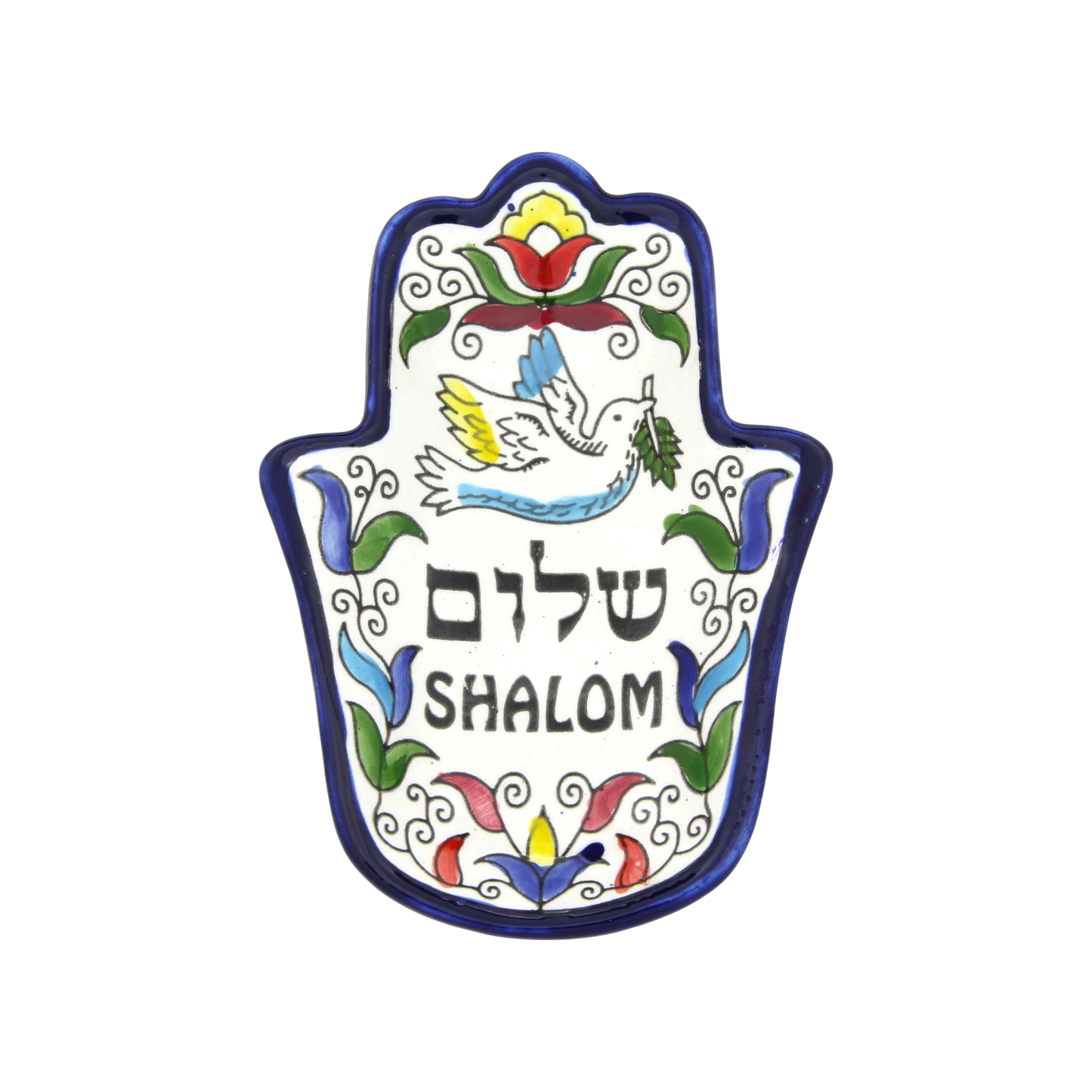 Arménská keramika Hamsa miska - Shalom
