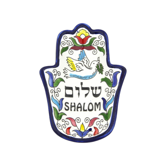 Armenian ceramic Hamsa bowl - Shalom