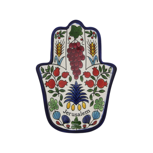 Armenian ceramic Hamsa bowl - Seven Spices