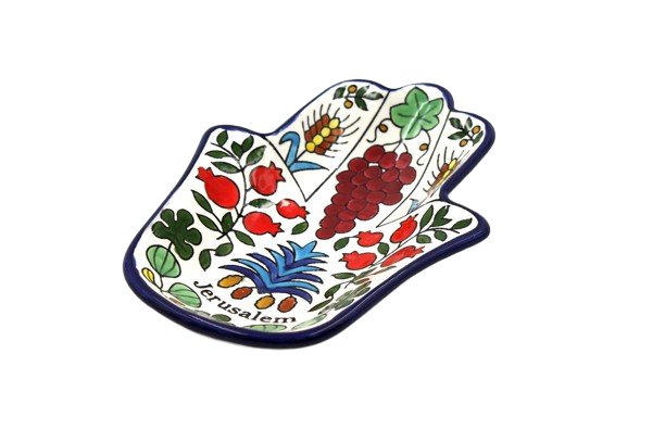 Armenian ceramic Hamsa bowl - Seven Spices