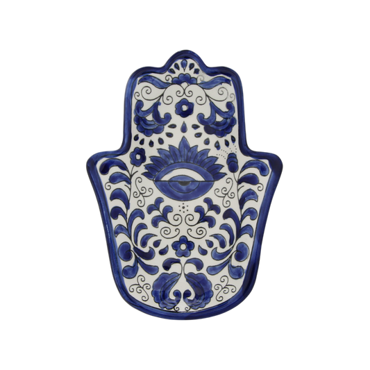 Armenian ceramic Hamsa bowl - Blue Eye 1