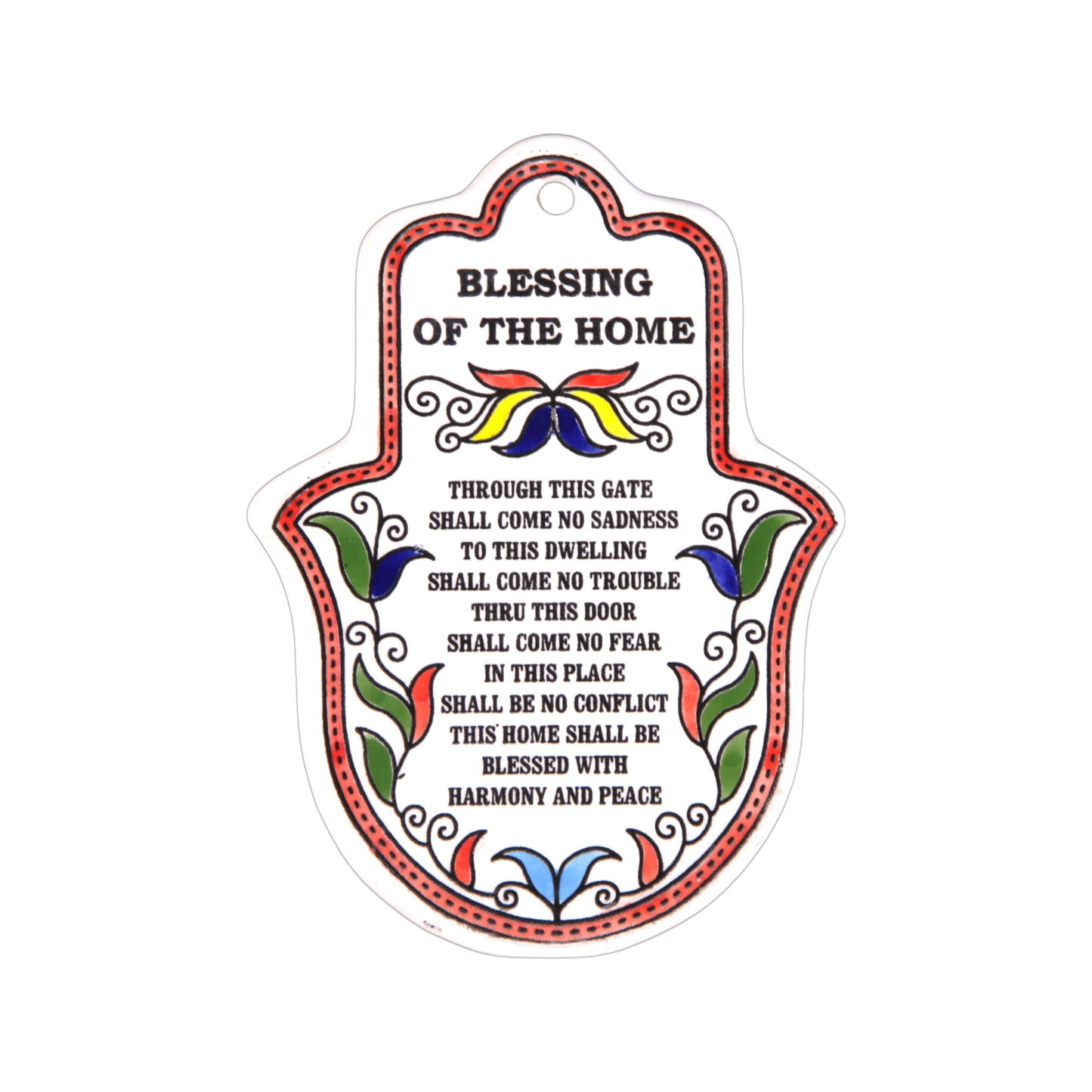 Armenian ceramic Hamsa - Home Blessing (English)