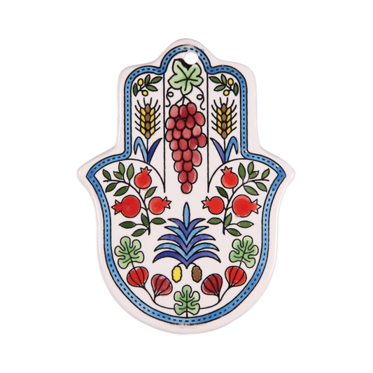 Armenian ceramic Hamsa - Seven Species