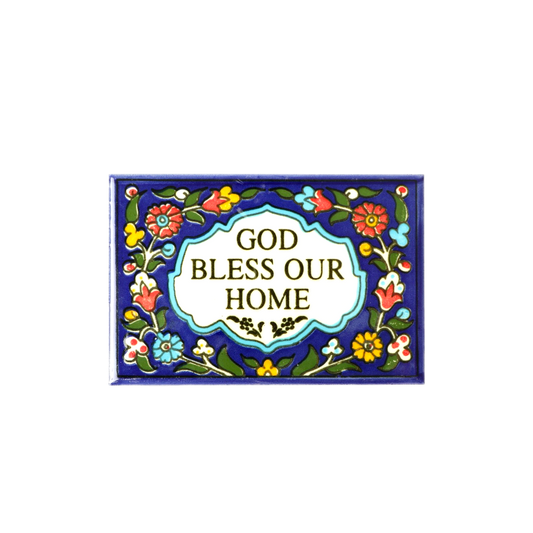Armenian ceramic hanging Tiles - God Bless Our Home / small