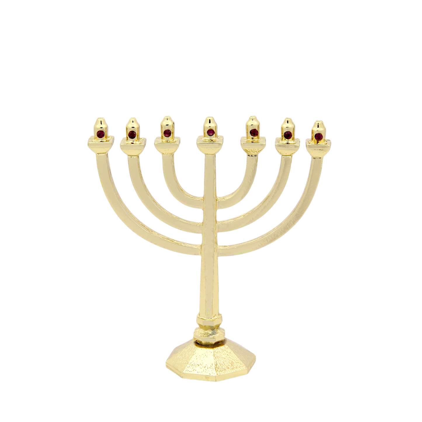 Crystal Mini-Menorah - Gold plated - Amethyst