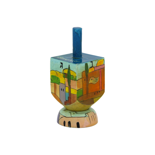 Wooden Dreidel Emanuel - Jerusalem (Oriental)